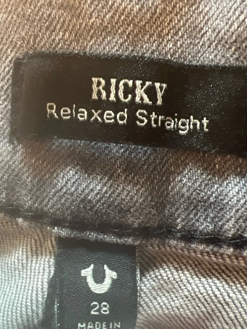 grail true religion stacked ricky cut gray straight leg denim